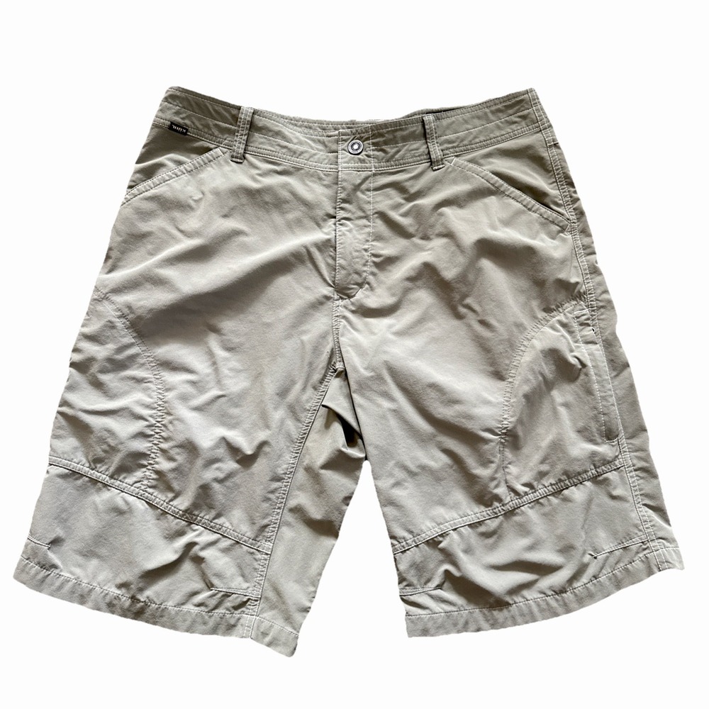 Kuhl Renegade Shorts Mens 38 Khaki Cargo Hiking Outdoor Stretch 12.5 Inseam